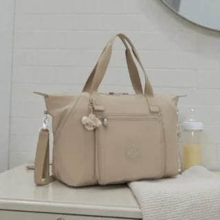 Kipling New Art M Soft Taupe Τσάντα Ώμου Αλλαξιέρα