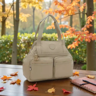 Kipling Τσάντα Ώμου New Art Duo Pocket Boho Tan