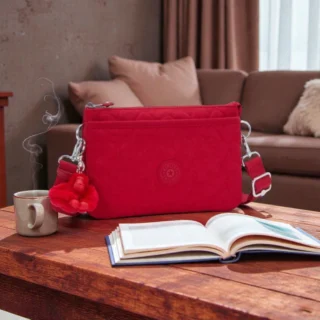 Kipling Riri Τσαντάκι Ώμου Many Hearts Red