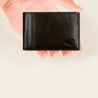 camel active Pine Πορτοφόλι Ανδρικό Πλάγιο Λεπτό Δερμάτινο Μαύρο