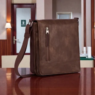 Camel Active Traces Τσάντα Ώμου Χιαστί M με Καπάκι Καφέ