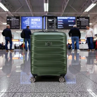 Delsey Meteor Βαλίτσα Καμπίνας Slim Expandable 55cm Olive