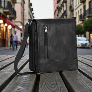 Camel Active Traces Τσάντα Ώμου Χιαστί M με Καπάκι Μαύρη