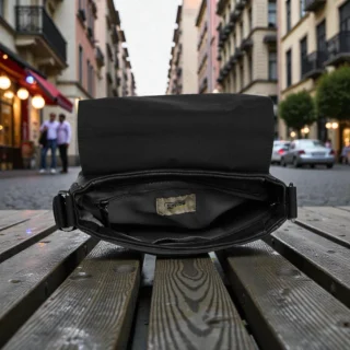 Camel Active Traces Τσάντα Ώμου Χιαστί M με Καπάκι Μαύρη