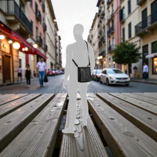 Camel Active Traces Τσάντα Ώμου Χιαστί M με Καπάκι Μαύρη