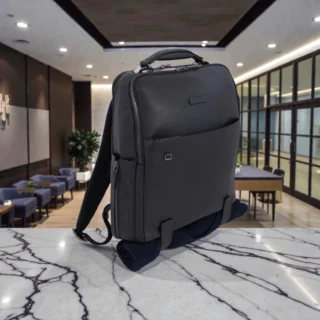 Piquadro Slim Σακίδιο Πλάτης για Laptop 15,6” Μπλε Δερμάτινο