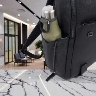 Piquadro Slim Σακίδιο Πλάτης για Laptop 15,6” Μπλε Δερμάτινο