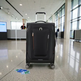 American Tourister Wanderlite Μεσαία Βαλίτσα Shadow Black