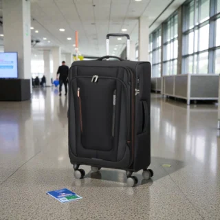 American Tourister Wanderlite Μεσαία Βαλίτσα Shadow Black