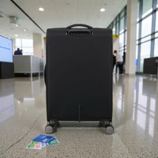 American Tourister Wanderlite Μεσαία Βαλίτσα Shadow Black