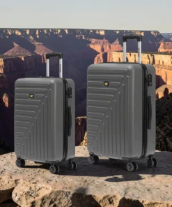Caterpillar Rockford Σετ 2 Βαλίτσες Μεσαία Μεγάλη 67,5×26×45 cm 77,2×29×51 cm Ανθρακί