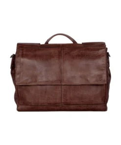 Spikes & Sparrow Benzo Δερμάτινος Χαρτοφύλακας Laptop 15,6″ Σκούρο Καφέ