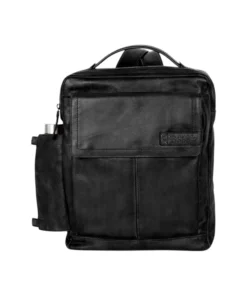 Spikes & Sparrow Fred Δερμάτινο Σακίδιο Πλάτης Laptop 15,6″ με Κάλυμμα Βροχής Μαύρο