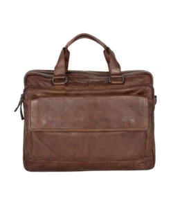 Spikes & Sparrow Kevin Δερμάτινος Χαρτοφύλακας Laptop 15,6″ Σκούρο Καφέ