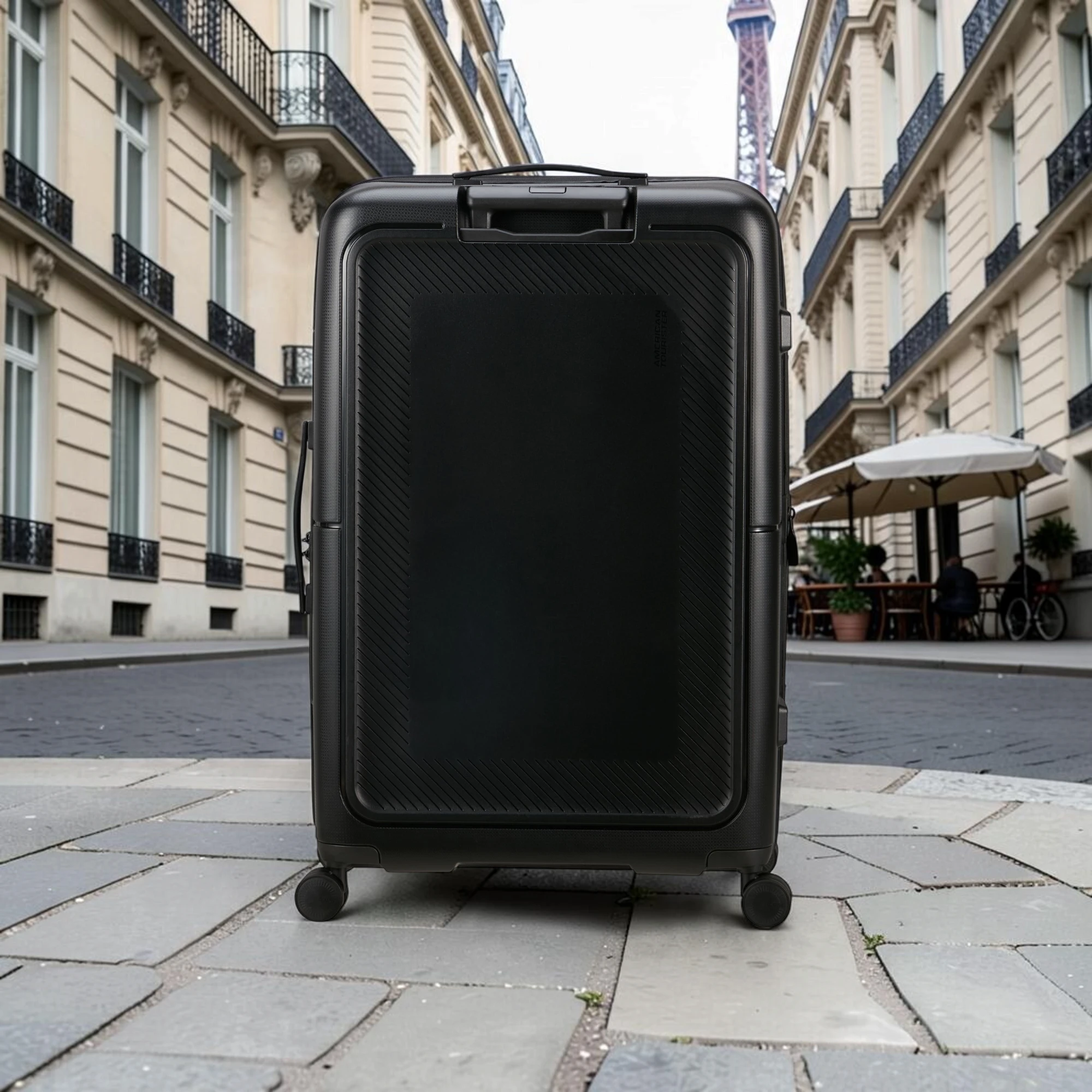 American Tourister DashPop Μεγάλη Επεκτεινόμενη Βαλίτσα 77×50×30cm Μαύρη