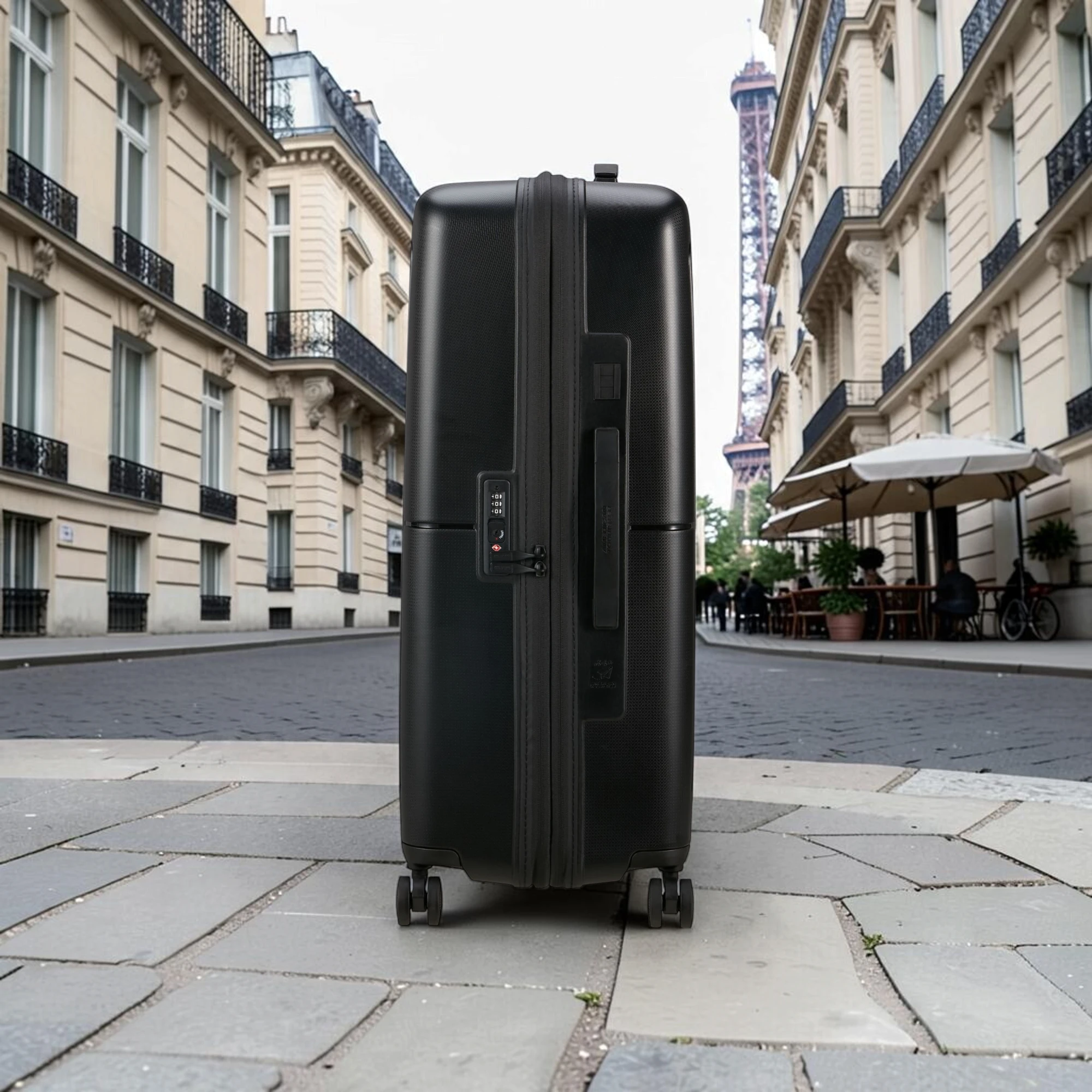 American Tourister DashPop Μεγάλη Επεκτεινόμενη Βαλίτσα 77×50×30cm Μαύρη